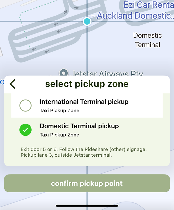 Auckland Airport Domestic Terminal Taxi App Screenshot